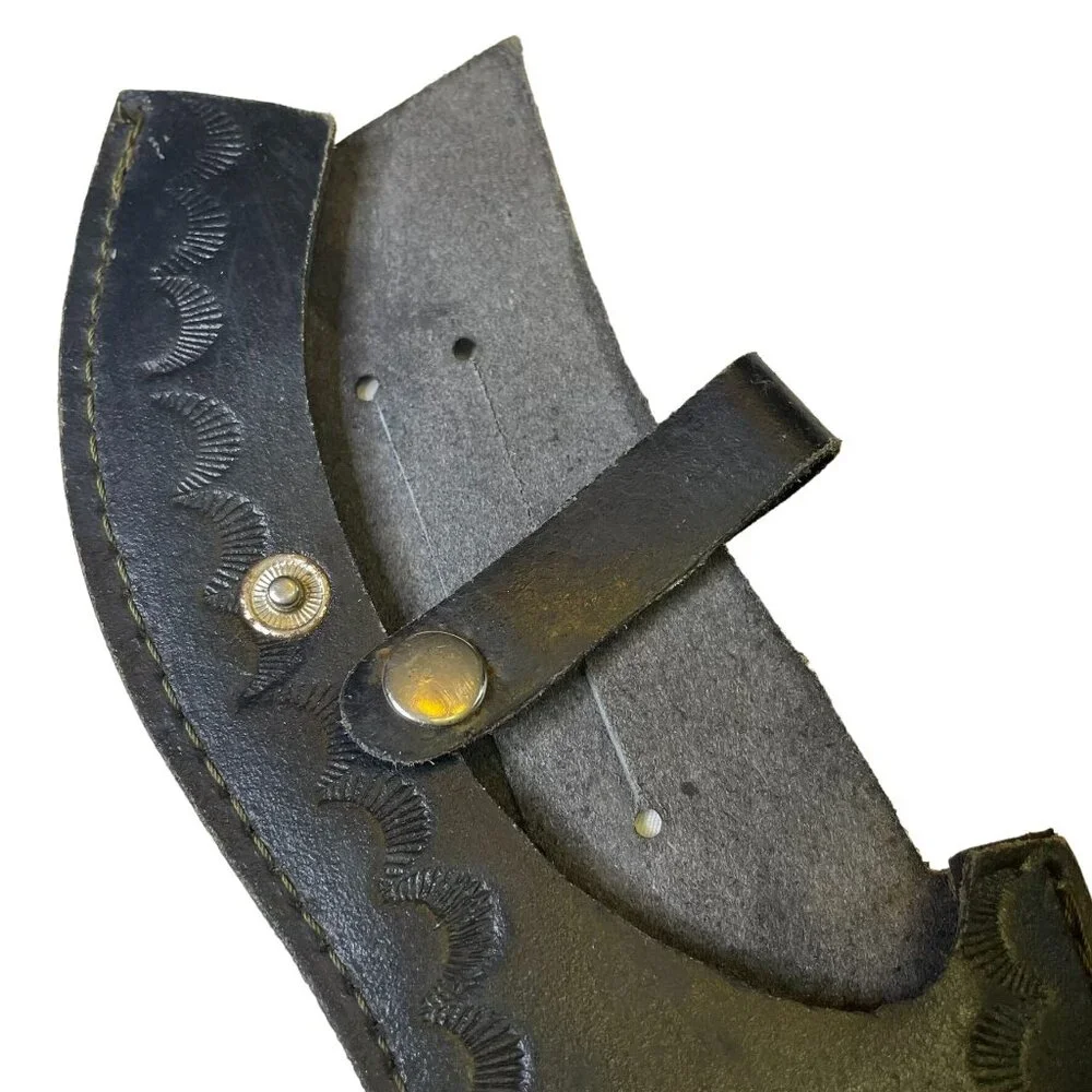 Warrior  Hunter Leather Sheath Only Black Western Eagle Embossed u Belt Loo